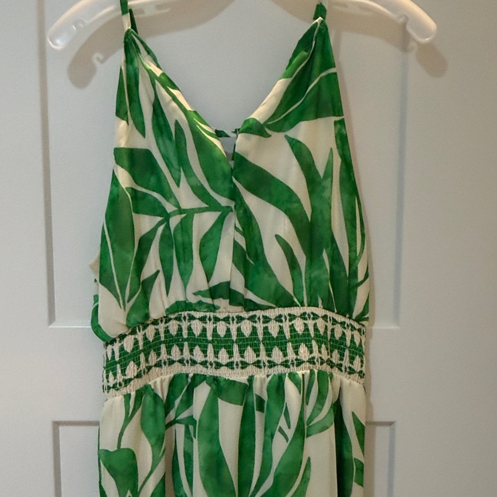 London Times Green Leaf Print Maxi Dress Size 12 - Picture 5 of 5